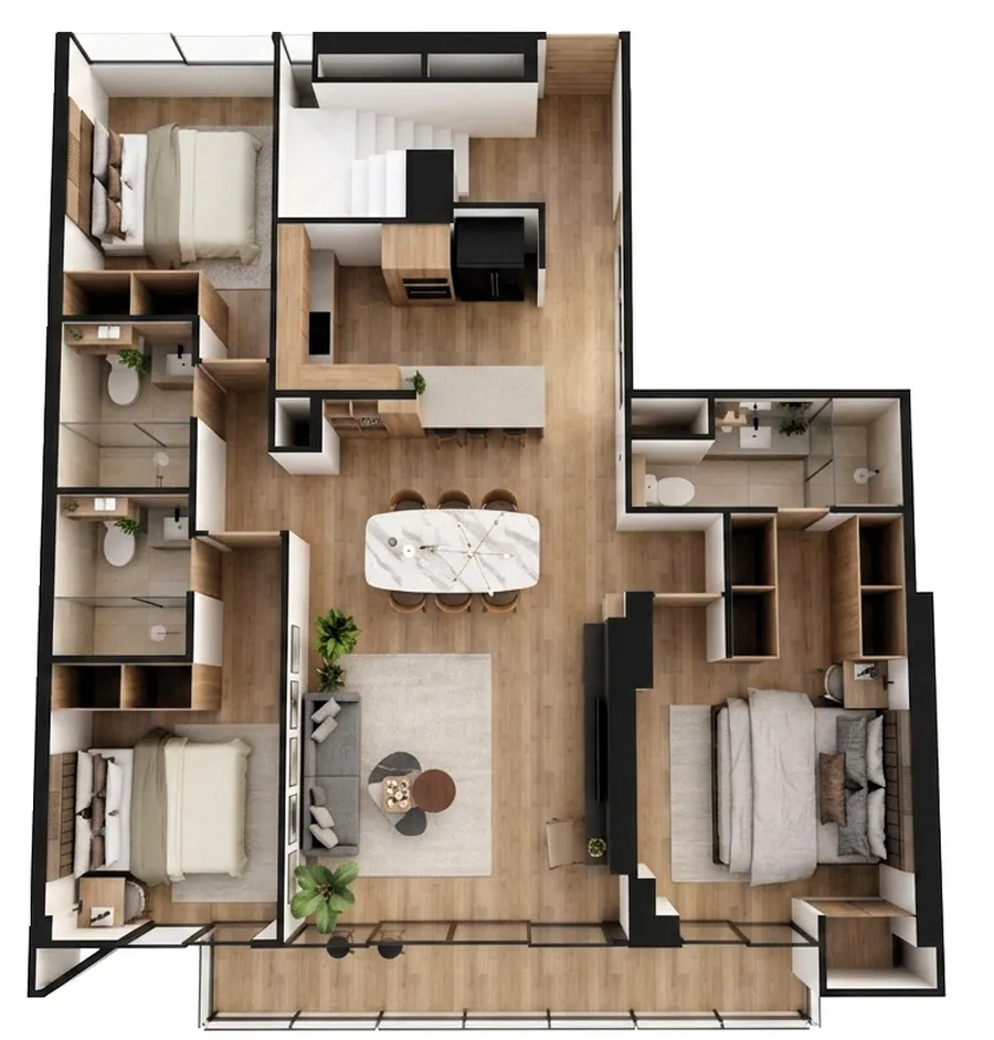 Lámina de la planta baja del penthouse